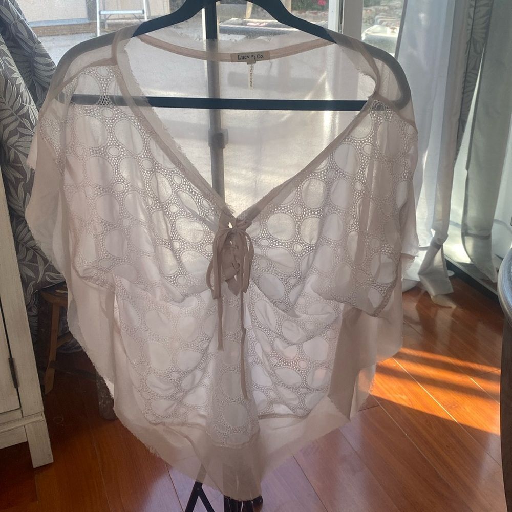 Sheer oversized tunic type of blouse M/L #sheer #oversized #tunic